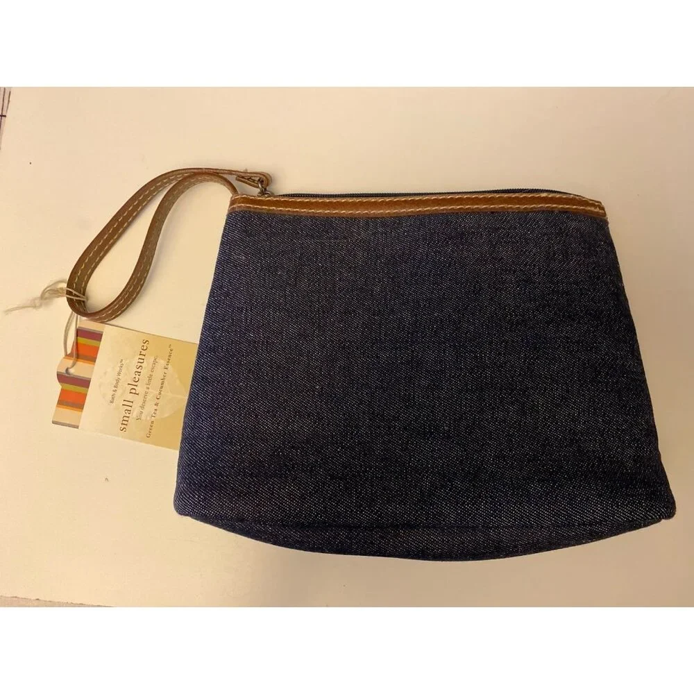 Bath & Body Works Blue Denim Travel Bag Cosmetics Case Southwest Mini Retro Y2K